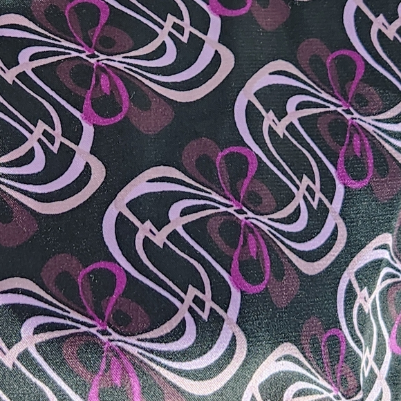 D. J. Summers Purple Satin 3/4 Sleeve Button Down Top Size Medium - Picture 3 of 9